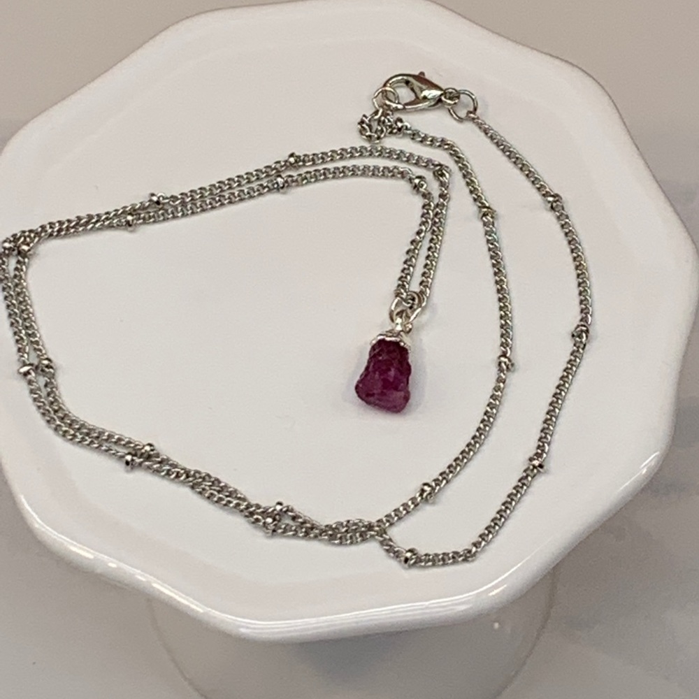 Raw Ruby Necklace